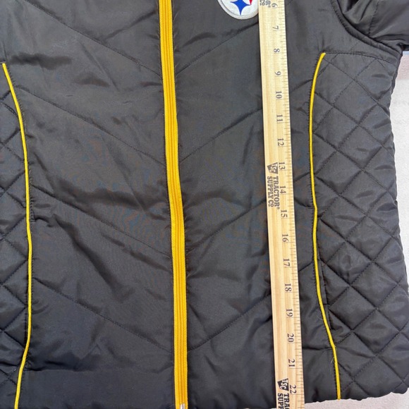 Pittsburgh Steelers Women's Puffer Jacket Black Yellow NFL Team Apparel Size Med - Picture 5 of 8